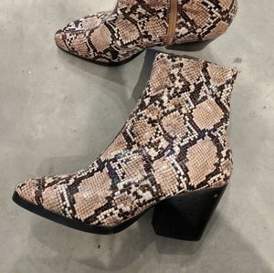Public Desire Snake Print Booties